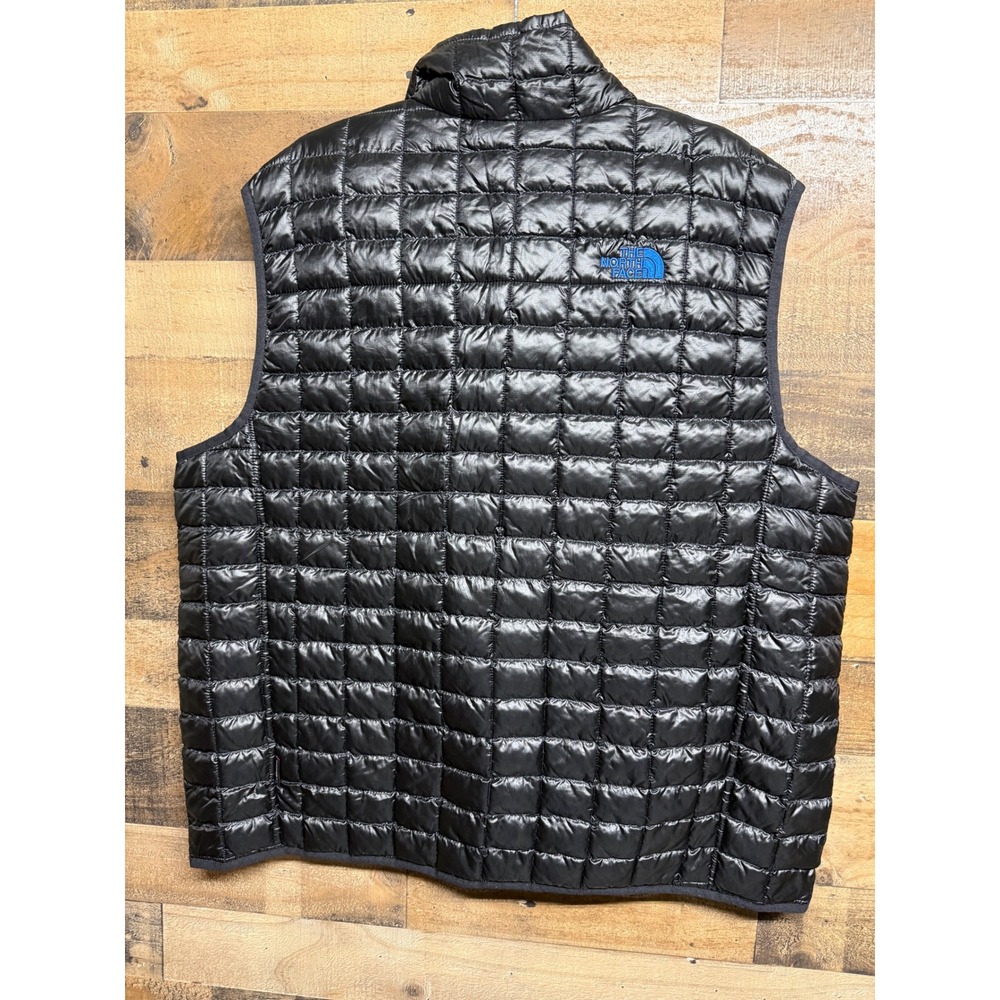 The North Face Thermoball Vest Mens XXL Black Blue Quilted Insulated Puffer - Picture 7 of 8